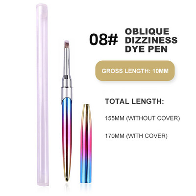 1 kom. Profesionalna četka za puder za manikuru Akrilna četka za nokte Ovalna olovka za oslikavanje noktiju naboranog oblika Kist za UV gel lak Drvena drška