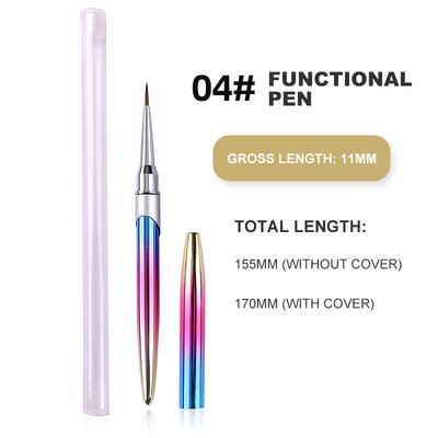 1 kom. Profesionalna četka za puder za manikuru Akrilna četka za nokte Ovalna olovka za oslikavanje noktiju naboranog oblika Kist za UV gel lak Drvena drška