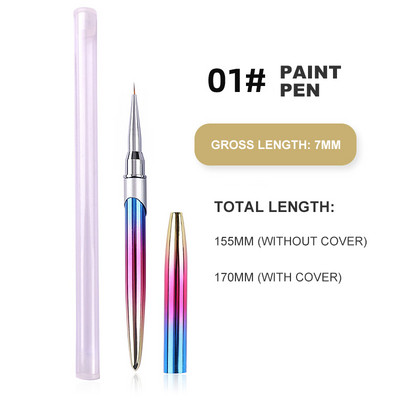 1 kom. Profesionalna četka za puder za manikuru Akrilna četka za nokte Ovalna olovka za oslikavanje noktiju naboranog oblika Kist za UV gel lak Drvena drška