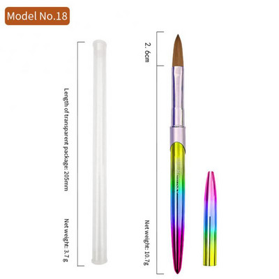 1 kom. Profesionalna četka za puder za manikuru Akrilna četka za nokte Ovalna olovka za oslikavanje noktiju naboranog oblika Kist za UV gel lak Drvena drška