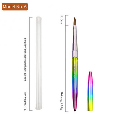 1 kom. Profesionalna četka za puder za manikuru Akrilna četka za nokte Ovalna olovka za oslikavanje noktiju naboranog oblika Kist za UV gel lak Drvena drška