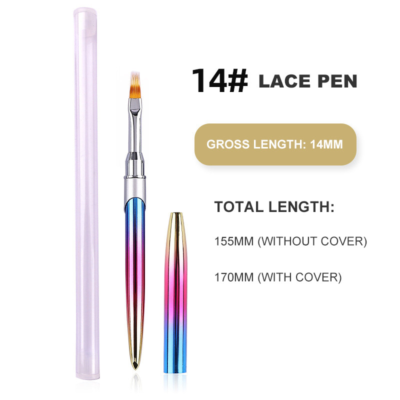 1 kom. Profesionalna četka za puder za manikuru Akrilna četka za nokte Ovalna olovka za oslikavanje noktiju naboranog oblika Kist za UV gel lak Drvena drška