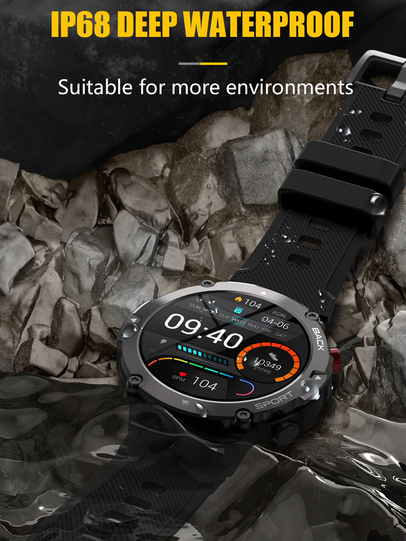 LEMFO LF26 Max Smart Watch Men Bluetooth Call Smartwatch 2022 IP68 Neperšlampamas 360 HD ekranas 15 dienų budėjimo režimas, skirtas Android IOS