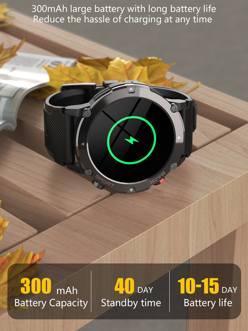 LEMFO LF26 Max Smart Watch Men Bluetooth Call Smartwatch 2022 IP68 Neperšlampamas 360 HD ekranas 15 dienų budėjimo režimas, skirtas Android IOS