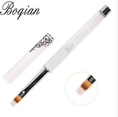 BQAN UV Pincel Gel Nails Ombre Ecset Manikűr Anyag Sárga Gyöngy fogantyú Nylon Haj Professzionális Fém Köröm Art Ecset Eszközök