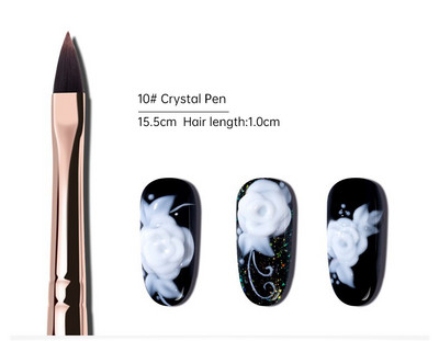 Eval 12vnt Nagų šepetėlių rinkinys Nailono plaukų nagų dailės šepetėlis Nagų įdėklų šepetėlis UV gelio dažymo rašiklis manikiūras akrilinis nagų šepetėlis nagų įrankis