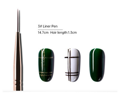 Eval 12vnt Nagų šepetėlių rinkinys Nailono plaukų nagų dailės šepetėlis Nagų įdėklų šepetėlis UV gelio dažymo rašiklis manikiūras akrilinis nagų šepetėlis nagų įrankis