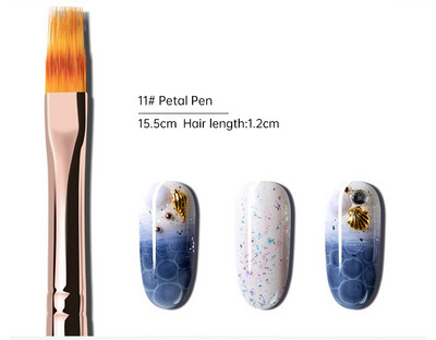 Eval 12vnt Nagų šepetėlių rinkinys Nailono plaukų nagų dailės šepetėlis Nagų įdėklų šepetėlis UV gelio dažymo rašiklis manikiūras akrilinis nagų šepetėlis nagų įrankis