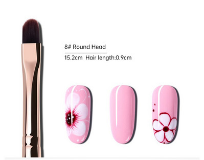 Eval 12vnt Nagų šepetėlių rinkinys Nailono plaukų nagų dailės šepetėlis Nagų įdėklų šepetėlis UV gelio dažymo rašiklis manikiūras akrilinis nagų šepetėlis nagų įrankis