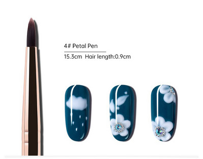 Eval 12vnt Nagų šepetėlių rinkinys Nailono plaukų nagų dailės šepetėlis Nagų įdėklų šepetėlis UV gelio dažymo rašiklis manikiūras akrilinis nagų šepetėlis nagų įrankis