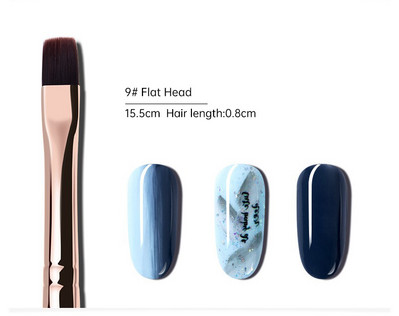 Eval 12vnt Nagų šepetėlių rinkinys Nailono plaukų nagų dailės šepetėlis Nagų įdėklų šepetėlis UV gelio dažymo rašiklis manikiūras akrilinis nagų šepetėlis nagų įrankis