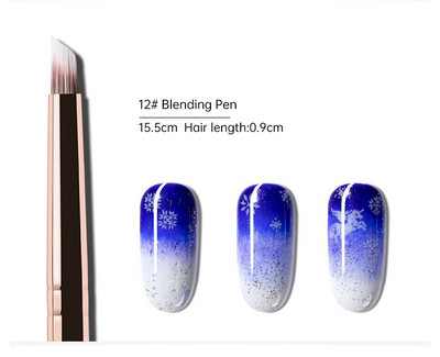 Eval 12vnt Nagų šepetėlių rinkinys Nailono plaukų nagų dailės šepetėlis Nagų įdėklų šepetėlis UV gelio dažymo rašiklis manikiūras akrilinis nagų šepetėlis nagų įrankis