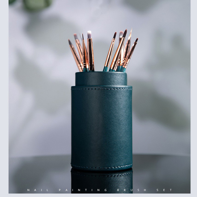 Eval 12vnt Nagų šepetėlių rinkinys Nailono plaukų nagų dailės šepetėlis Nagų įdėklų šepetėlis UV gelio dažymo rašiklis manikiūras akrilinis nagų šepetėlis nagų įrankis