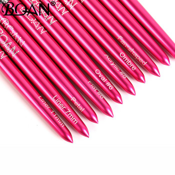 BQAN Pink Nail Art Γαλλική μεταλλική λαβή Stripe Lines Liner Εικόνα Πινέλο ζωγραφικής Ακρυλικό UV GEL Extension Builder στυλό σχεδίασης