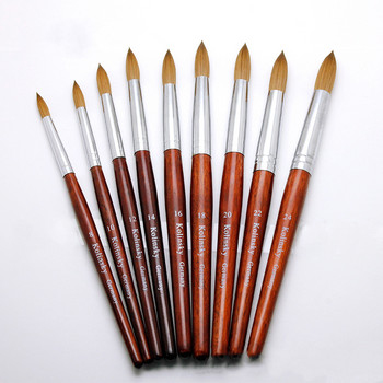 TIANMI Kolinsky Acrylic Nail Brush καλής ποιότητας Nail Art Mink Brush Wood Handle Gel Builder Manicure Brush Drawing Tool 8-24