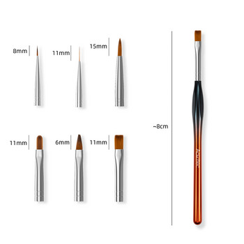 Aokitec Nail Art Brushes Σετ Gel Nail Art Πολυλειτουργικό στυλό Χονδρές λαβές εύκολης λαβής για Σετ Μανικιούρ Νυχιών Σπίτι DIY 6 τμχ