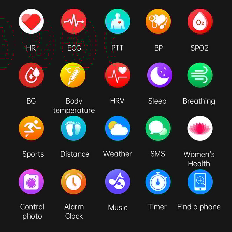 Cardica Blood Glucose Smart Watch EKG kraujospūdžio stebėjimas, kūno temperatūros išmanusis laikrodis vyrų IP68 vandeniui atsparus kūno rengybos stebėjimas