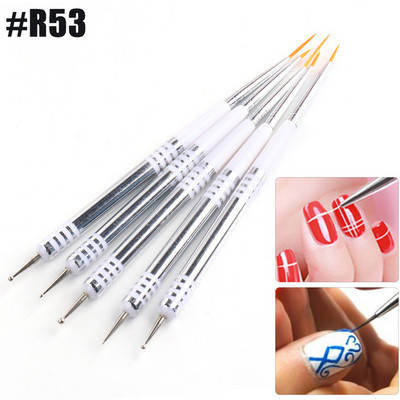 Akrilinis nagų šepetėlis Nagų taškavimo rašiklis prancūziškos juostelės, piešimo šepetėlis, gelis, pudra, nagų dailės įrangos įrankių rinkinys SAR25