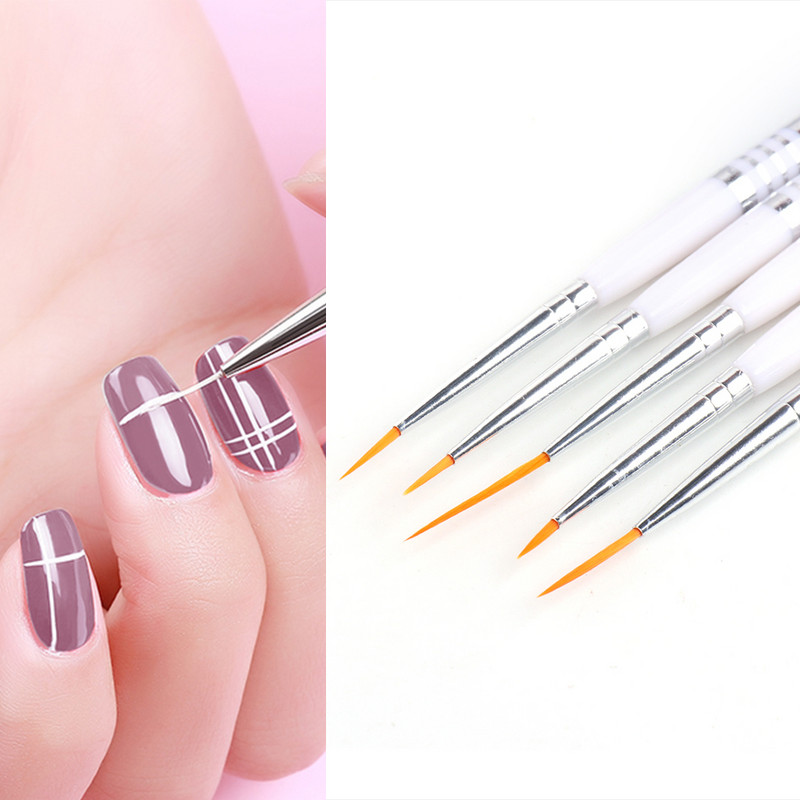 Akrilinis nagų šepetėlis Nagų taškavimo rašiklis prancūziškos juostelės, piešimo šepetėlis, gelis, pudra, nagų dailės įrangos įrankių rinkinys SAR25