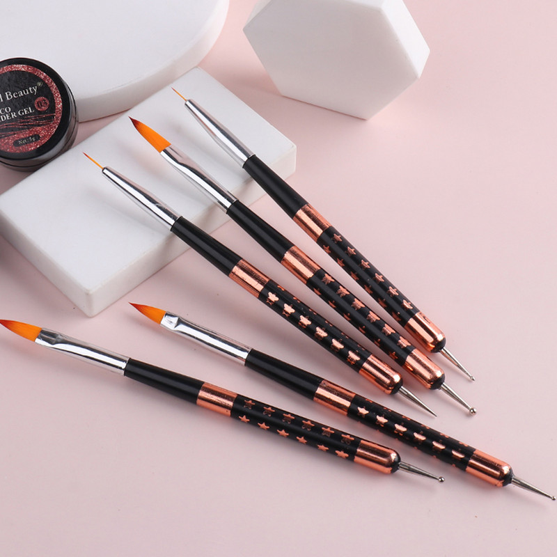 Akrilinis nagų šepetėlis Nagų taškavimo rašiklis prancūziškos juostelės, piešimo šepetėlis, gelis, pudra, nagų dailės įrangos įrankių rinkinys SAR25