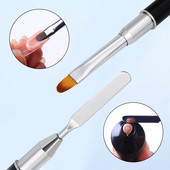 BNG Dual Head Art akril UV poli Nail GEL hosszabbító eltávolító építő toll ecset spatula stick manikűr eszköz