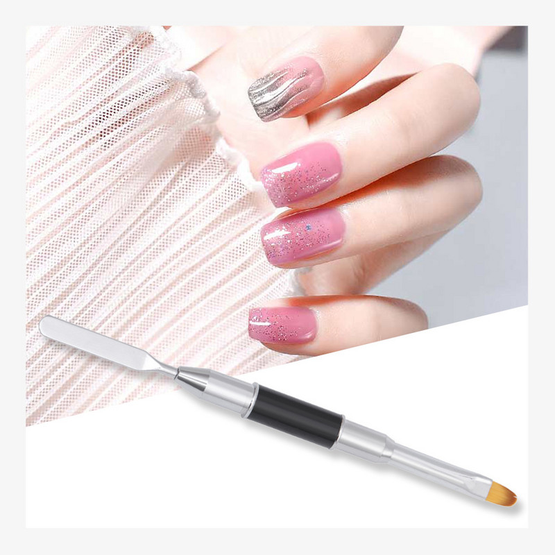 BNG Dual Head Art akril UV poli Nail GEL hosszabbító eltávolító építő toll ecset spatula stick manikűr eszköz