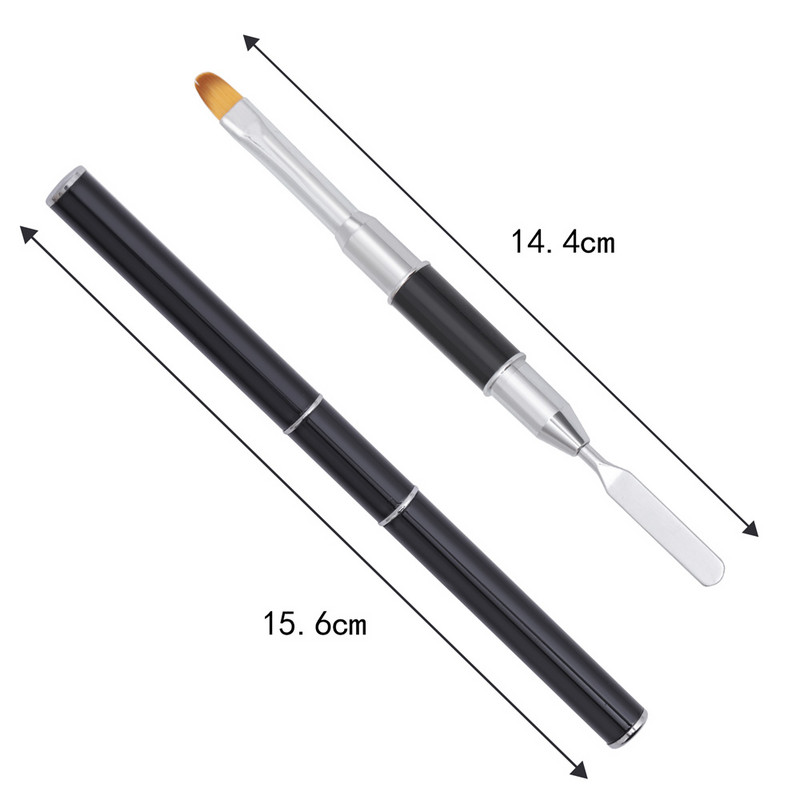 BNG Dual Head Art akril UV poli Nail GEL hosszabbító eltávolító építő toll ecset spatula stick manikűr eszköz