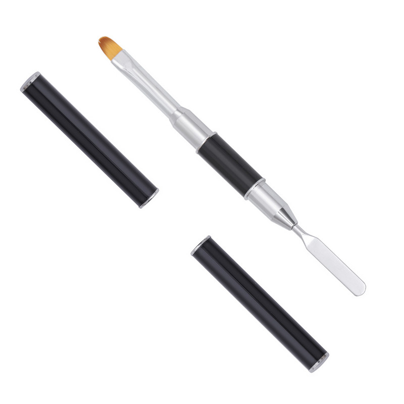 BNG Dual Head Art akril UV poli Nail GEL hosszabbító eltávolító építő toll ecset spatula stick manikűr eszköz