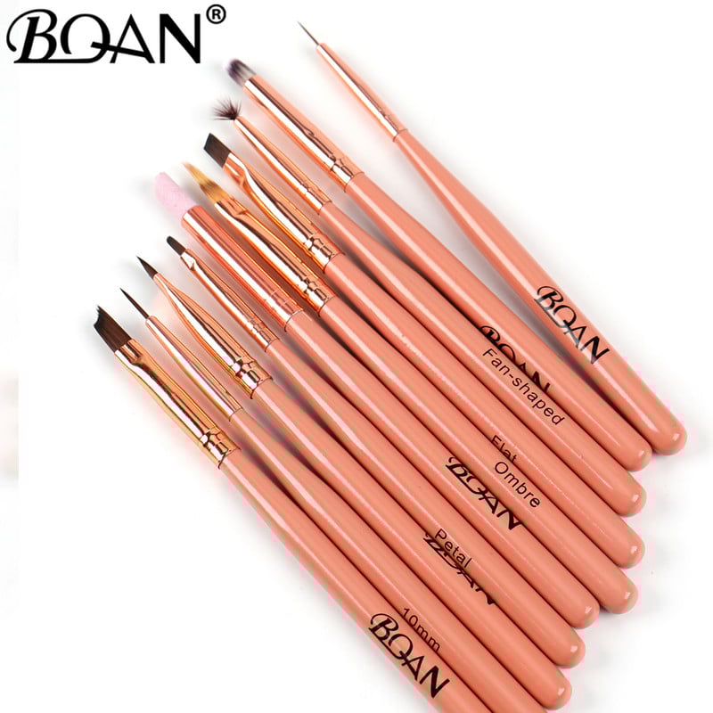 BQAN Nail Art Brush Painting Draw Nail Brush Gel Brush Akrilas UV gelinis nagų lakas manikiūro rašiklis Liner Brush Ombre Brush Nail Pen