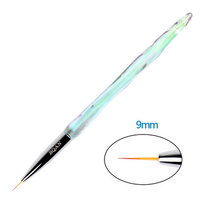 ANGNYA 12#14#Akrilinis nagų šepetėlis, gofruotas Kolinsky Sable Nail Art UV gelis, manikiūro šepetėlis plokščias apvalus deimantinis gradiento rankena