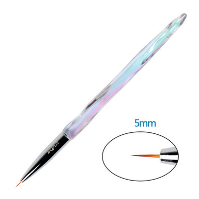 ANGNYA 12#14#Akrilinis nagų šepetėlis, gofruotas Kolinsky Sable Nail Art UV gelis, manikiūro šepetėlis plokščias apvalus deimantinis gradiento rankena