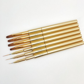 1Pc Gold Nail Art Thin Fine Liner Brush Detailer Painting Drawing Striper UV Gel Ακρυλικό Σετ εργαλείων στυλό μανικιούρ