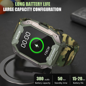 C20 Военен смарт часовник за мъже Carbon Black Ultra Army Outdoor IP68 5ATM Водоустойчив Smartwatch за сърдечен ритъм Кръв Кислород 2022