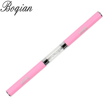 BQAN Pink Double Head Pink Crystal Handle Nail Brush Liner Brush Painting Pen Gel Brush Crystal Nail Art Manicure