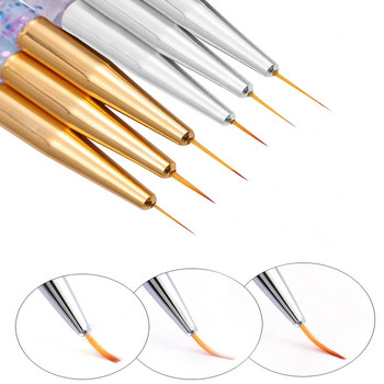 Βούρτσα μανικιούρ 3 τεμ. Stripe Nail Draw Line στυλό Σετ βούρτσες UV gel βαφής Εργαλεία αξεσουάρ νυχιών