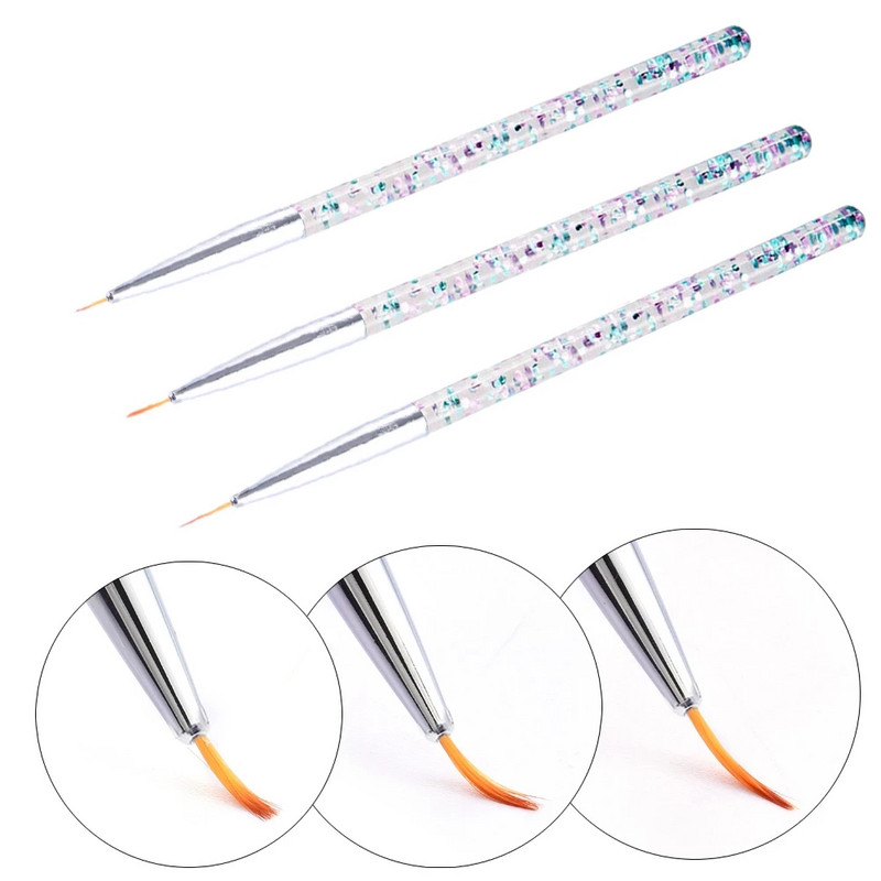 3 buc perie pentru manichiură cu dungi pentru unghii, set de stilouri, perii cu gel UV, pentru pictura, accesorii pentru unghii, instrumente