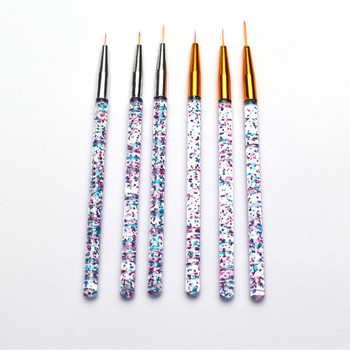 3 τεμ/Σετ Ζωγραφική με τζελ βούρτσα νυχιών Ακρυλικό στυλό νυχιών Σχέδιο πλέγμα γραμμής λουλουδιών Εργαλεία μανικιούρ γαλλικού σχεδιασμού