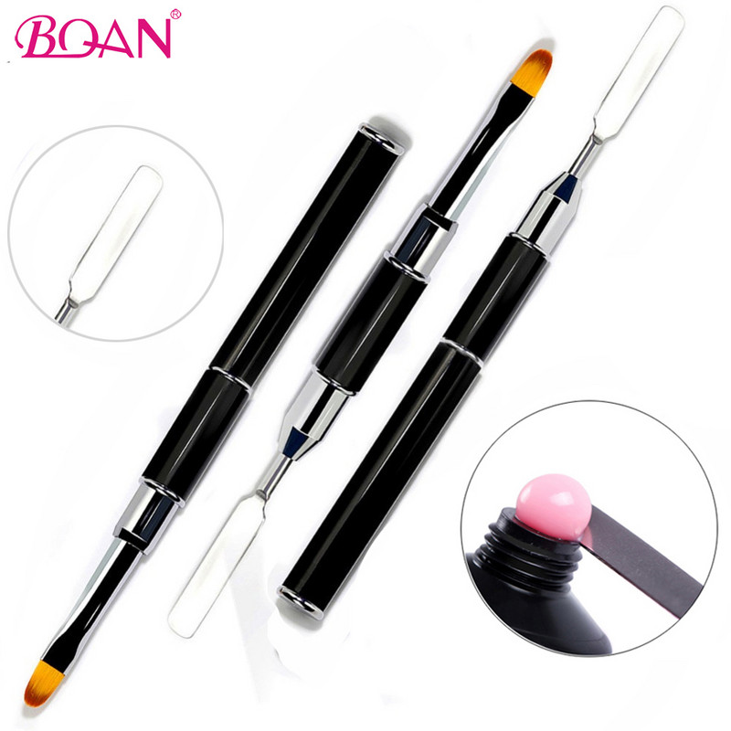 BQAN dvipusis nagų šepetėlis dažymo rašikliu Nagai akrilo nagų gelio antgalio priauginimo nagų dailės dizainas 2 pusės polietileno nagų gelio naudojimo įrankiai