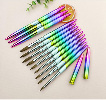 Χρωματική λαβή Kolinsky Acrylic Nail Brush For Nail Art Brush Drawing Gel Extension Brushes Nails Pen Manicure Nail Art Tools