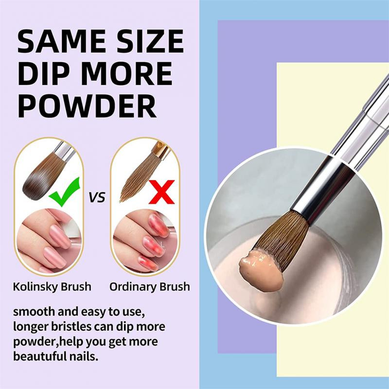 Spalvota rankena Kolinsky akrilinis nagų šepetėlis nagų dailės šepetėliui piešimo gelio priauginimo šepetėliai nagai rašiklis manikiūras nagų dailės įrankiai