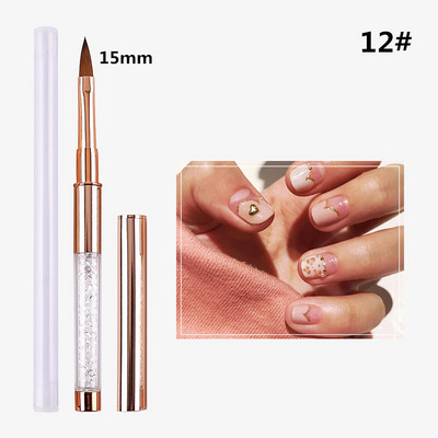 15 Style Gradient Nagų šepetėlis Nagų įdėklas Šepetys Drožyba Plokščios apvalios galvutės nagų gelis tapybos šepečiai Linijos Linijos Piešimo rašiklis