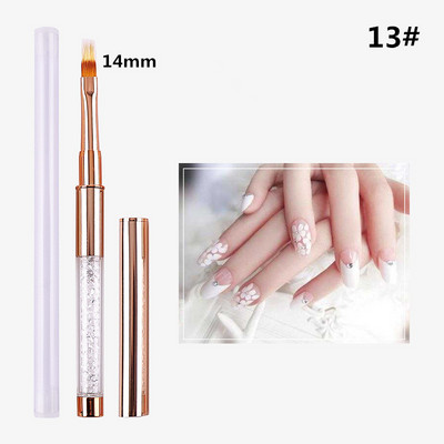 15 Style Gradient Nagų šepetėlis Nagų įdėklas Šepetys Drožyba Plokščios apvalios galvutės nagų gelis tapybos šepečiai Linijos Linijos Piešimo rašiklis