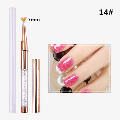 15 Style Gradient Nagų šepetėlis Nagų įdėklas Šepetys Drožyba Plokščios apvalios galvutės nagų gelis tapybos šepečiai Linijos Linijos Piešimo rašiklis