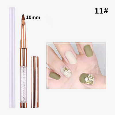 15 Style Gradient Nagų šepetėlis Nagų įdėklas Šepetys Drožyba Plokščios apvalios galvutės nagų gelis tapybos šepečiai Linijos Linijos Piešimo rašiklis