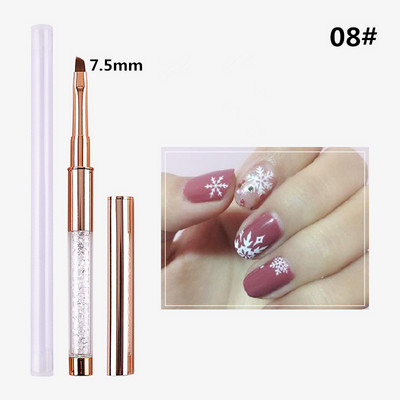 15 Style Gradient Nagų šepetėlis Nagų įdėklas Šepetys Drožyba Plokščios apvalios galvutės nagų gelis tapybos šepečiai Linijos Linijos Piešimo rašiklis