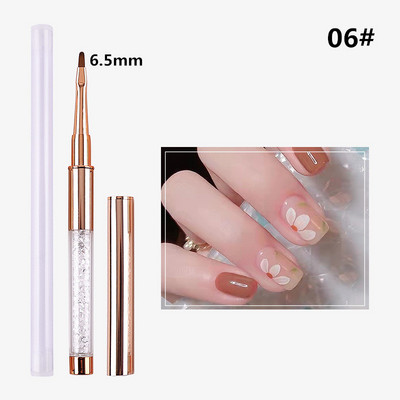 15 Style Gradient Nagų šepetėlis Nagų įdėklas Šepetys Drožyba Plokščios apvalios galvutės nagų gelis tapybos šepečiai Linijos Linijos Piešimo rašiklis