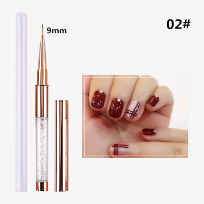 15 Style Gradient Nagų šepetėlis Nagų įdėklas Šepetys Drožyba Plokščios apvalios galvutės nagų gelis tapybos šepečiai Linijos Linijos Piešimo rašiklis