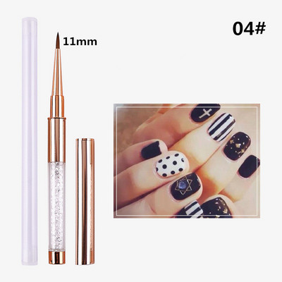 15 Style Gradient Nagų šepetėlis Nagų įdėklas Šepetys Drožyba Plokščios apvalios galvutės nagų gelis tapybos šepečiai Linijos Linijos Piešimo rašiklis