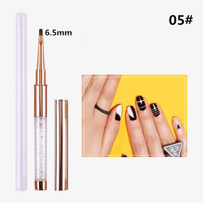 15 Style Gradient Nagų šepetėlis Nagų įdėklas Šepetys Drožyba Plokščios apvalios galvutės nagų gelis tapybos šepečiai Linijos Linijos Piešimo rašiklis