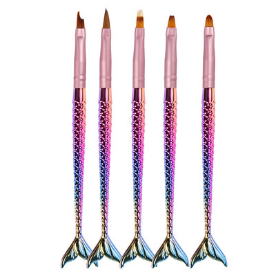 CHNRMJL 5 τμχ/Σετ Mermaid Gradient Flower Nail Art Brush σκαλιστή ρίγα ζωγραφική στυλό σχεδίασης Ακρυλικό UV Gel Nail Tip Εργαλείο μανικιούρ
